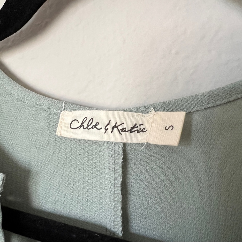 Chloe & Katie Womens Sleeveless Blouse Green Size Small Casual Layering Workwear - Picture 3 of 5